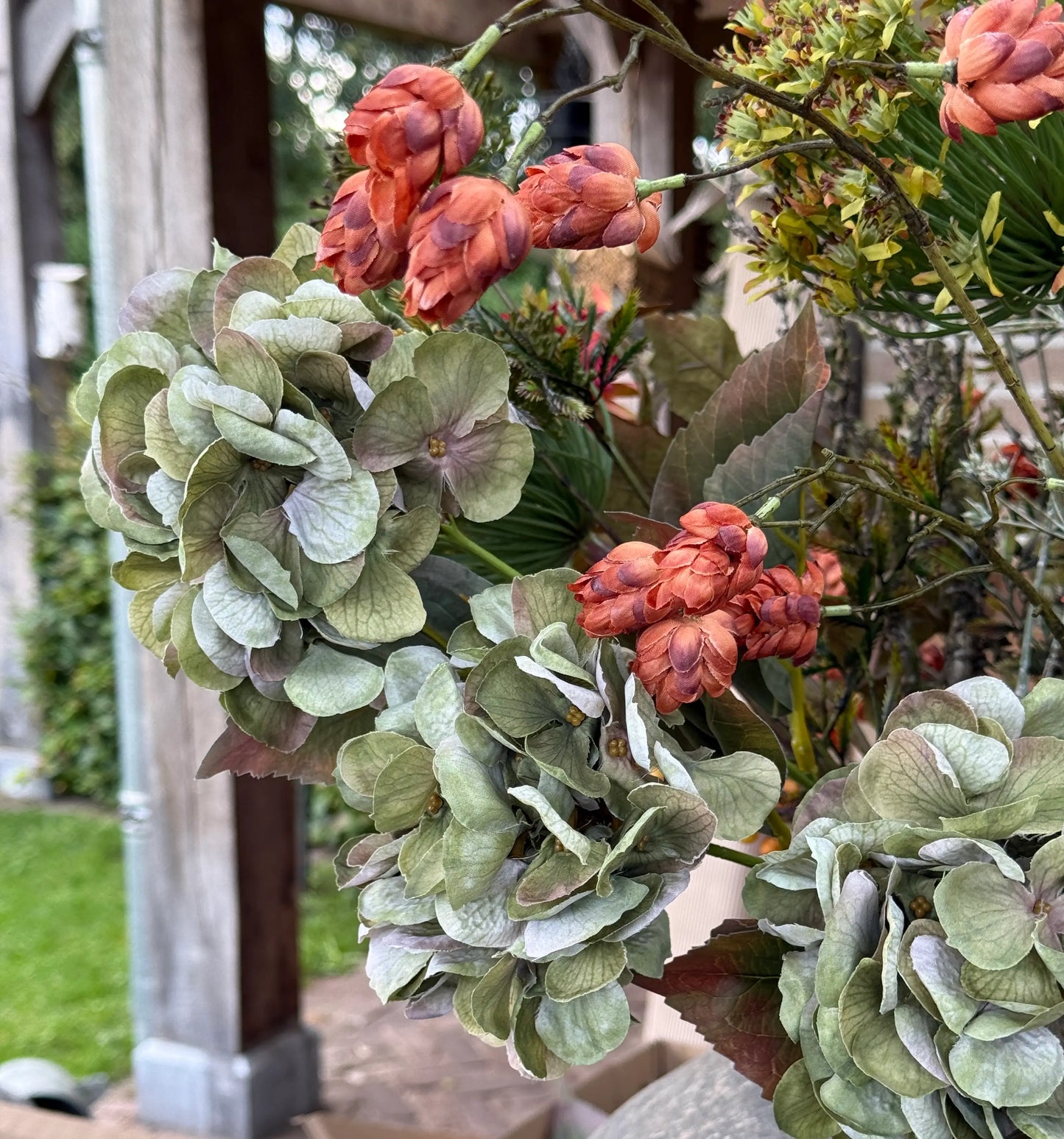 Kunstbloem Hydrangea Spray Green – 77 cm.