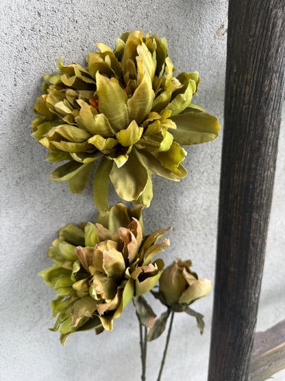 Kunstbloem Paeony Spray Elin – groen- 93 cm.