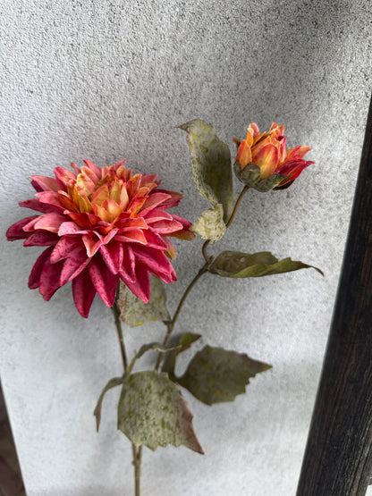 kunstbloem Dahlia perzik- 66 cm