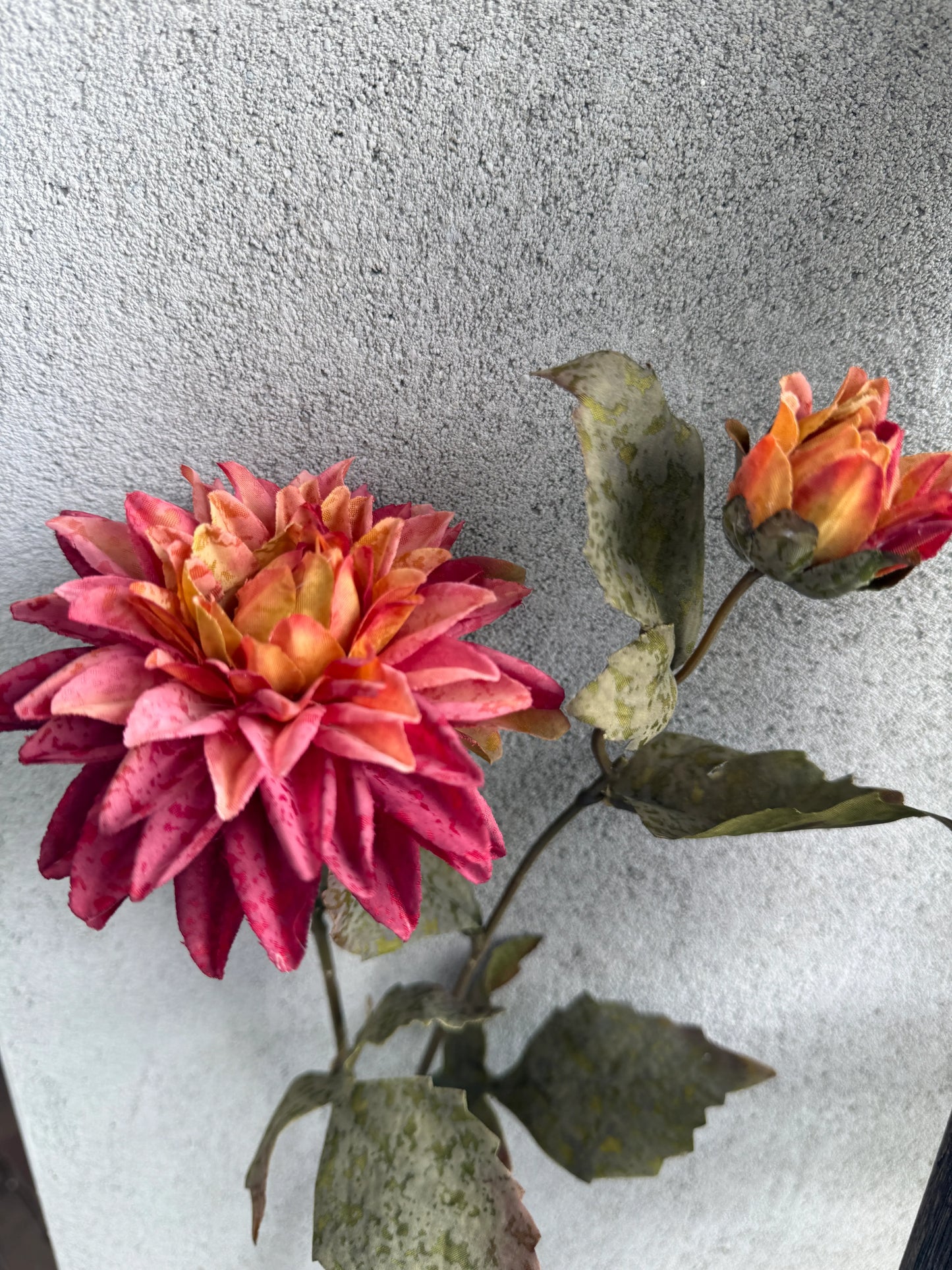 kunstbloem Dahlia perzik- 66 cm