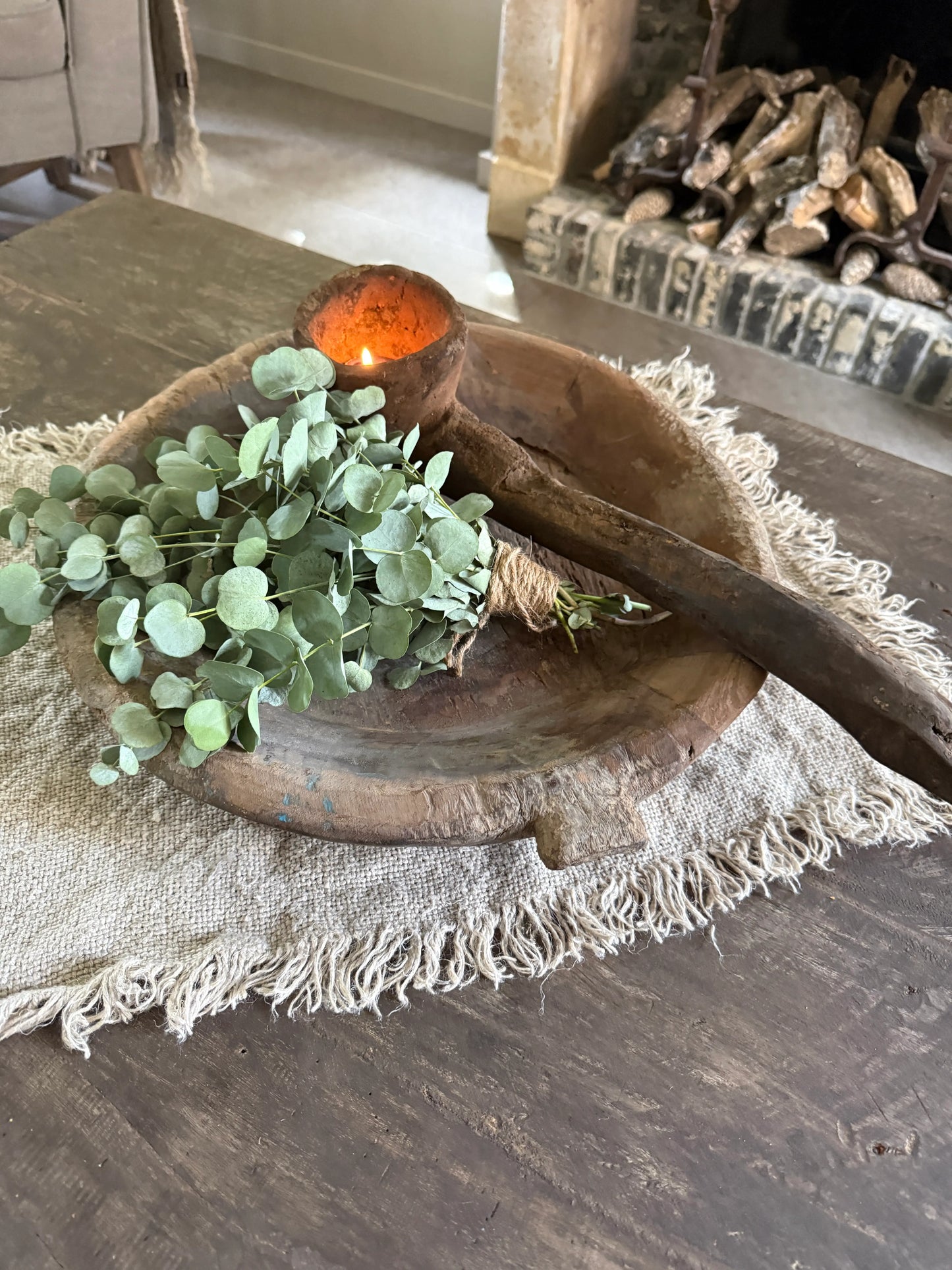 Oude houten Lepel