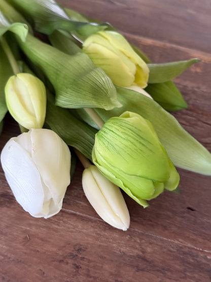 Bunch of Tulips art, 30 cm. white