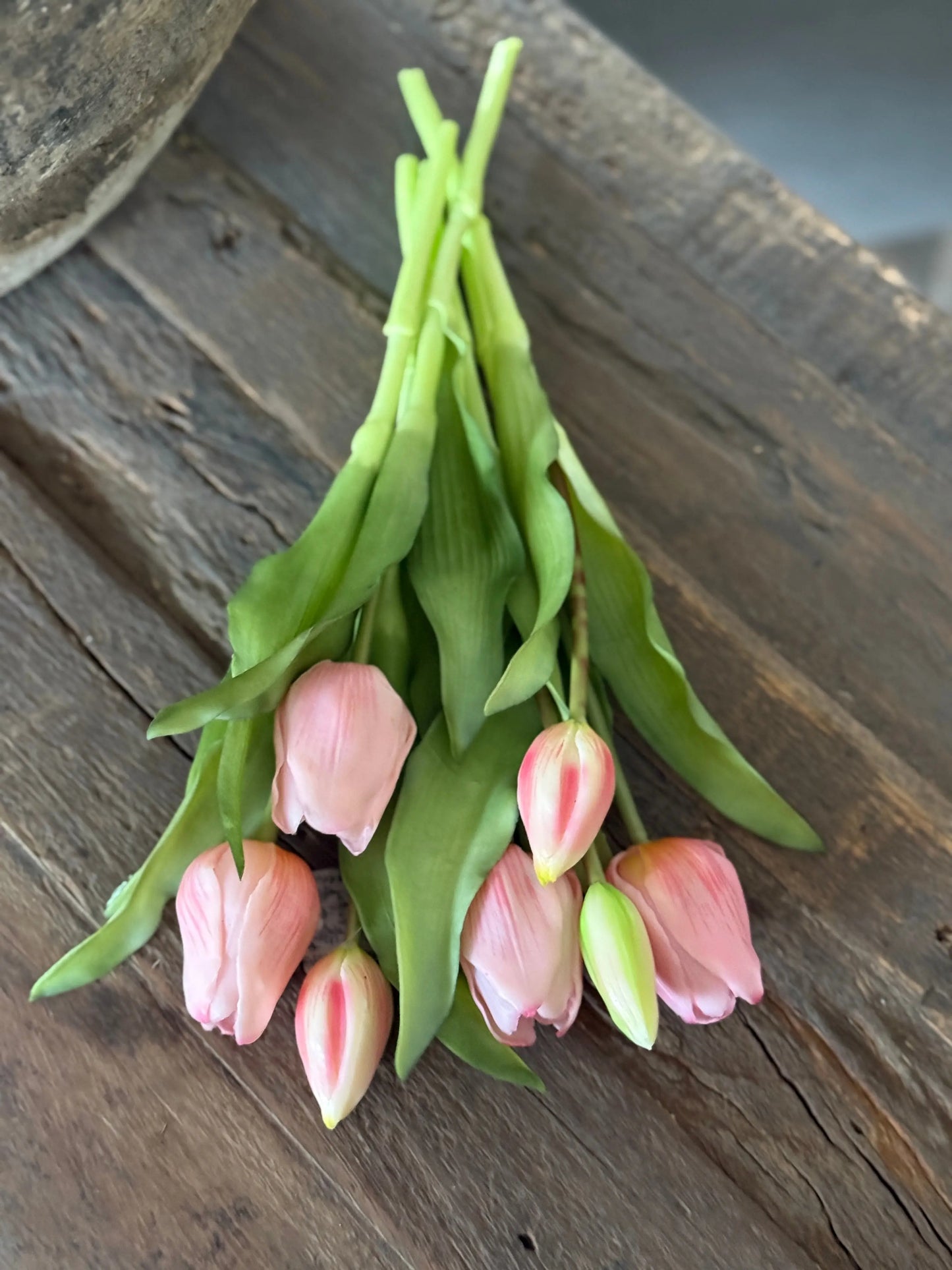 Strauß mit 7 Tulpen, 31 cm. Rosa.