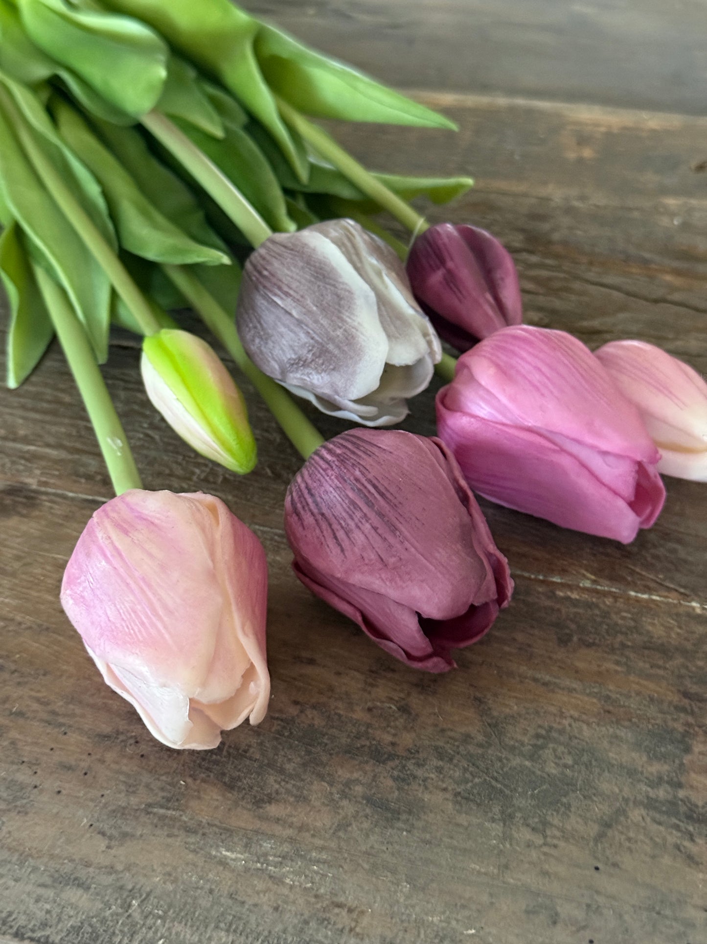 Bos Tulpen, 7 stuks , 47 cm. Mauve Mix
