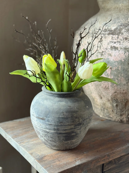 Strauß mit 7 Tulpen, 31 cm, weiß.