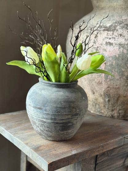 Strauß mit 7 Tulpen, 31 cm, weiß.