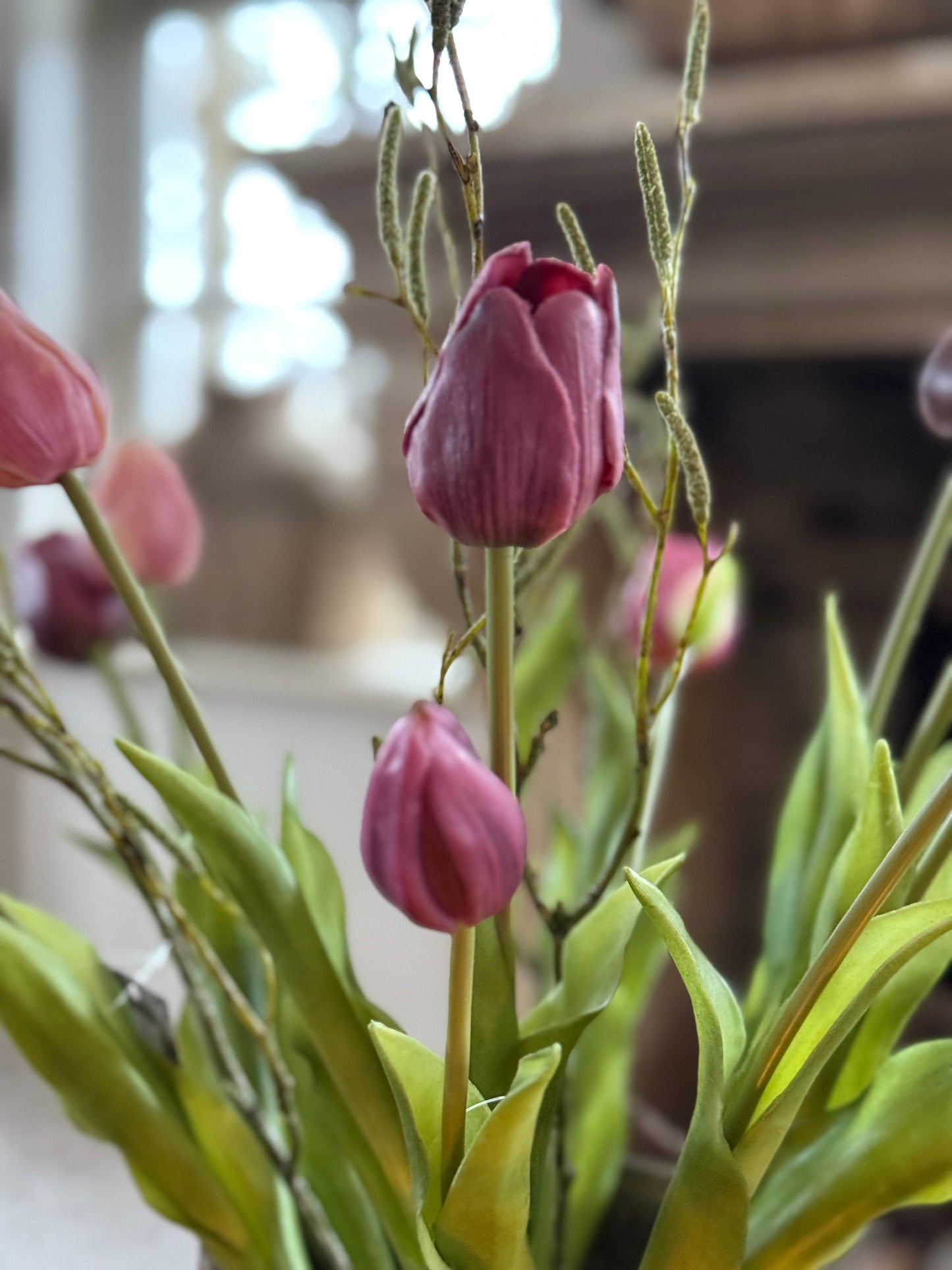 Bos Tulpen, 7 stuks , 47 cm. Mauve Mix