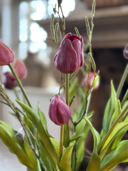 Bos Tulpen, 7 stuks , 47 cm. Mauve Mix