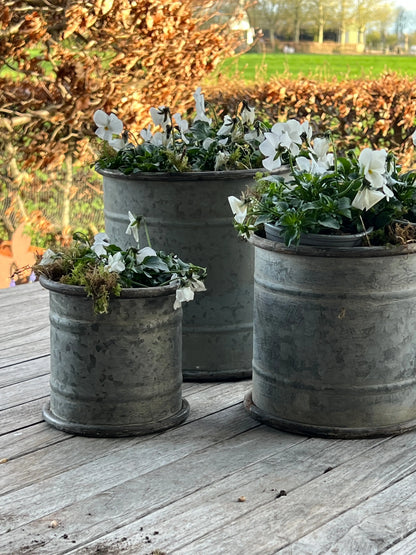 metal pots straight model, set of 3 pieces