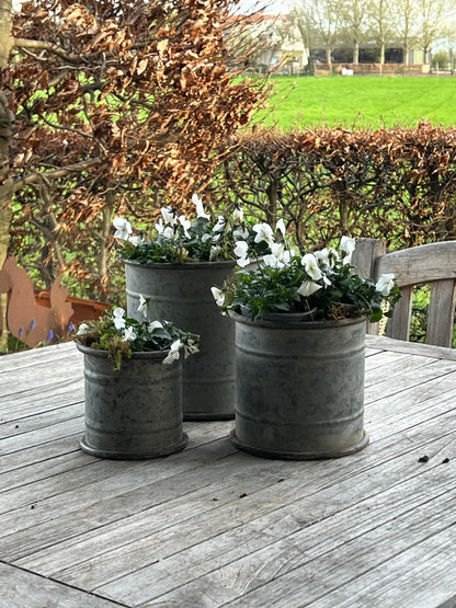metal pots straight model, set of 3 pieces