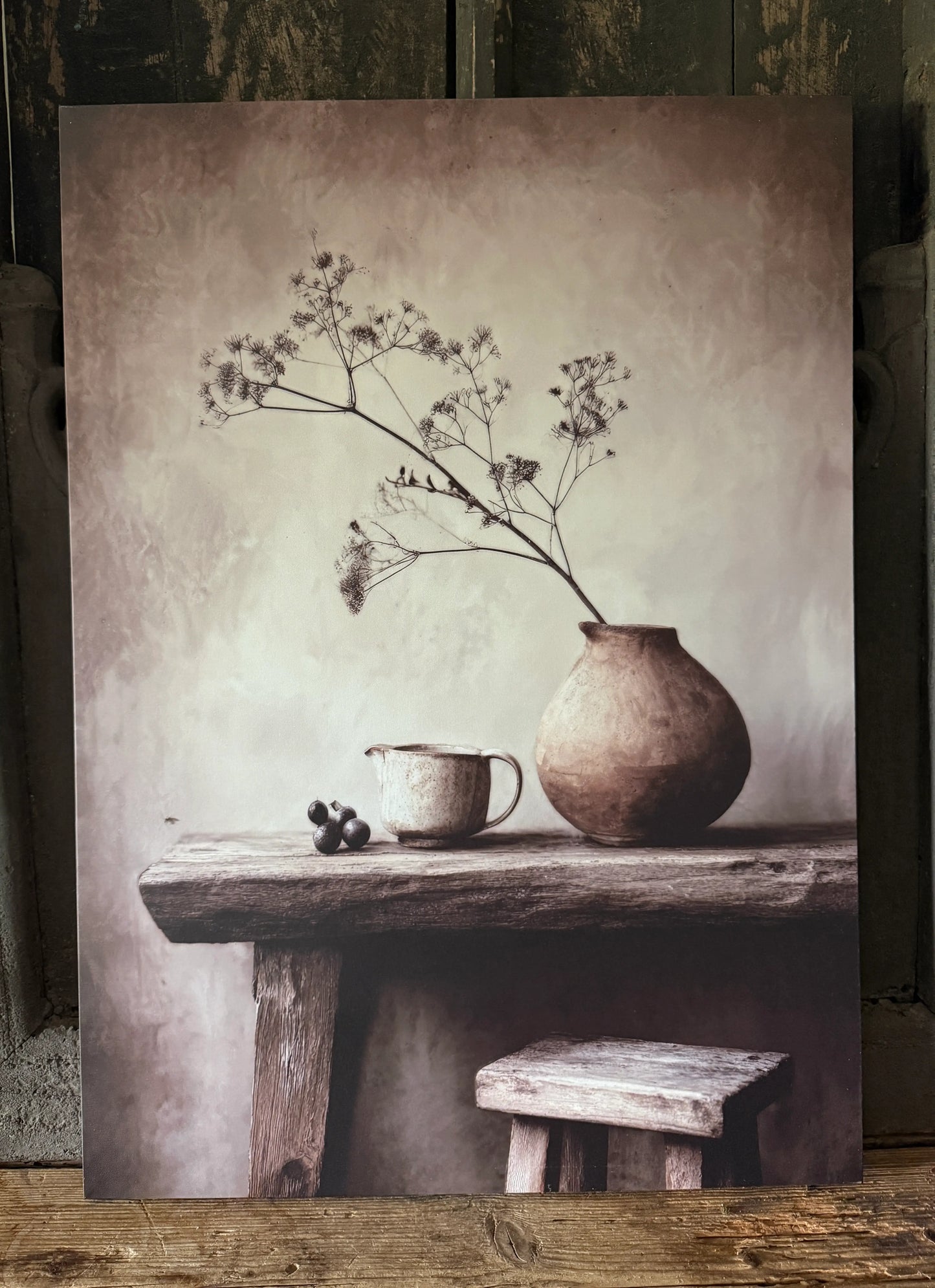 Canvas- Nostalgische keuken- Potten