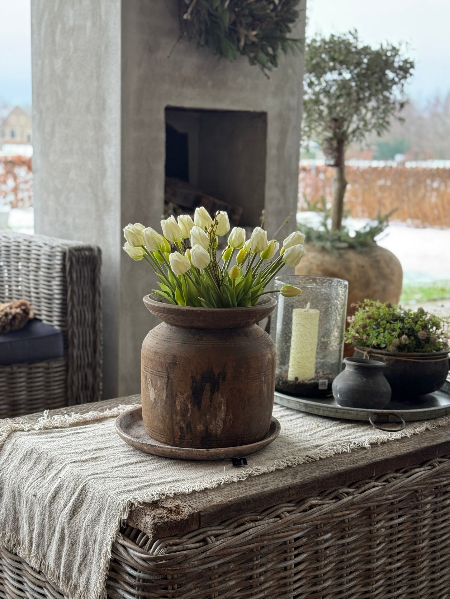 Bos Tulpen, 6 stuks, 47 cm. Wit