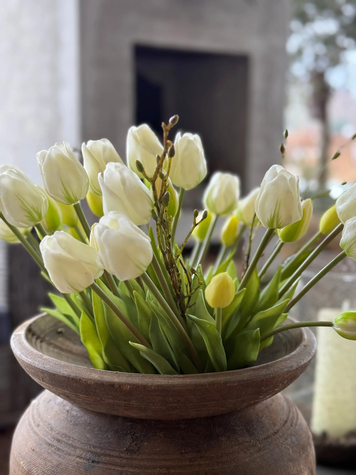 Strauß mit 6 Tulpen, 47 cm, weiß.