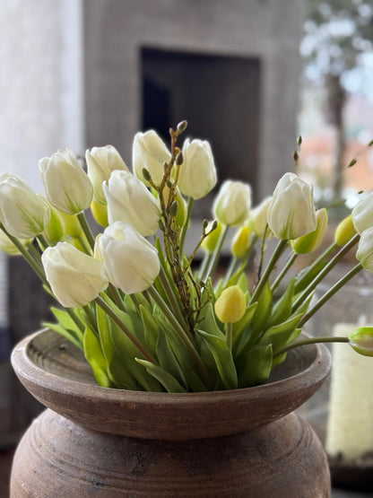 Strauß mit 6 Tulpen, 47 cm, weiß.