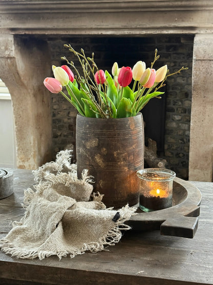 Bund mit 5 Tulpen, 36 cm. Weiß/Rosa