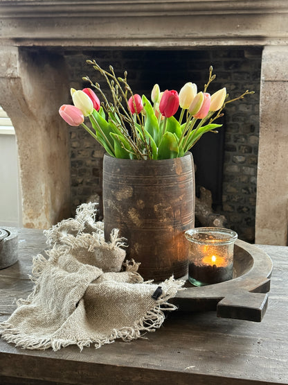 Bos Tulpen, 5 stuks, 36 cm. Wit / Roze