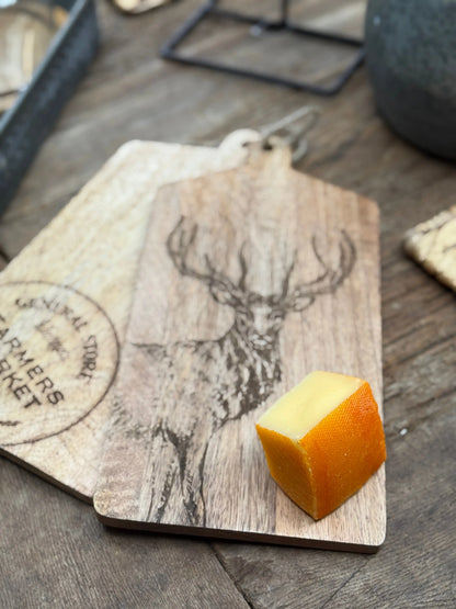 :Wooden Serving Board / Bread Board with Engraved Print
