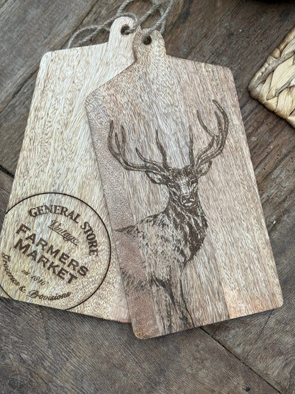 :Wooden Serving Board / Bread Board with Engraved Print
