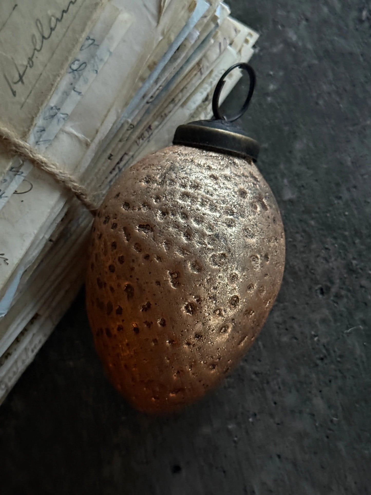 Osterei Gold/Kupfer 9x6 cm