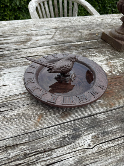 Smeedijzeren Vogelbadje met Zonnewijzer