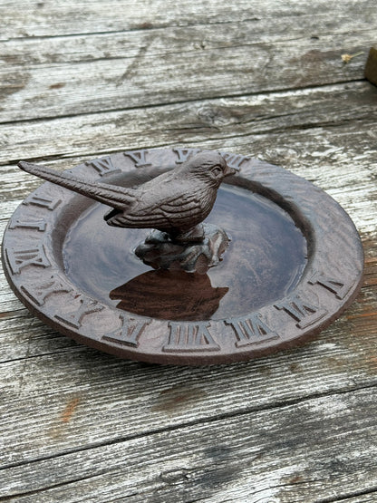 Smeedijzeren Vogelbadje met Zonnewijzer