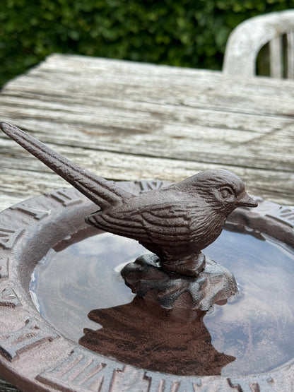 Smeedijzeren Vogelbadje met Zonnewijzer