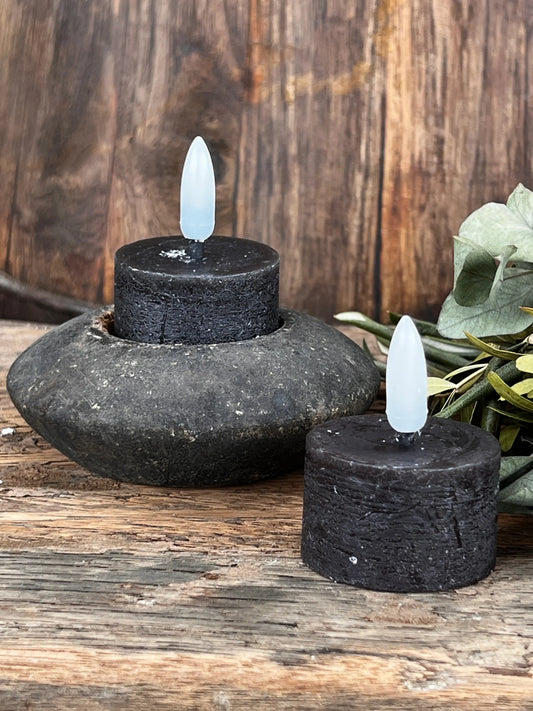 Tealight LED, Black 2 cm. Countryfield, set of 2 pieces