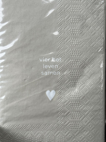 Servetten "Vier het leven"