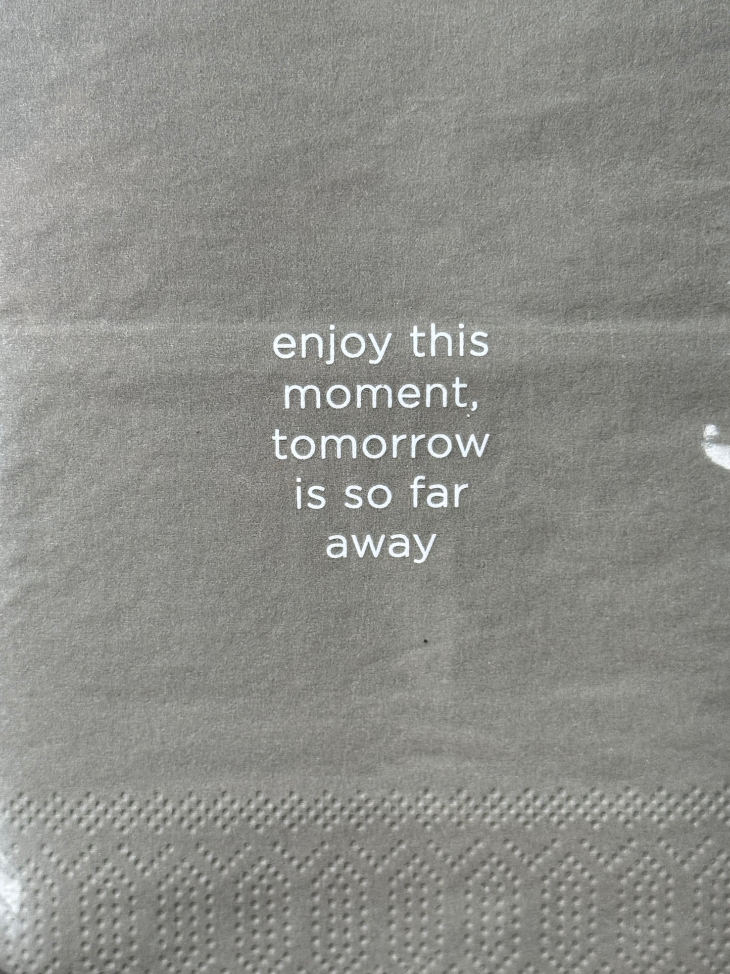 Servetten "Enjoy this moment, tomorrow is so far away"