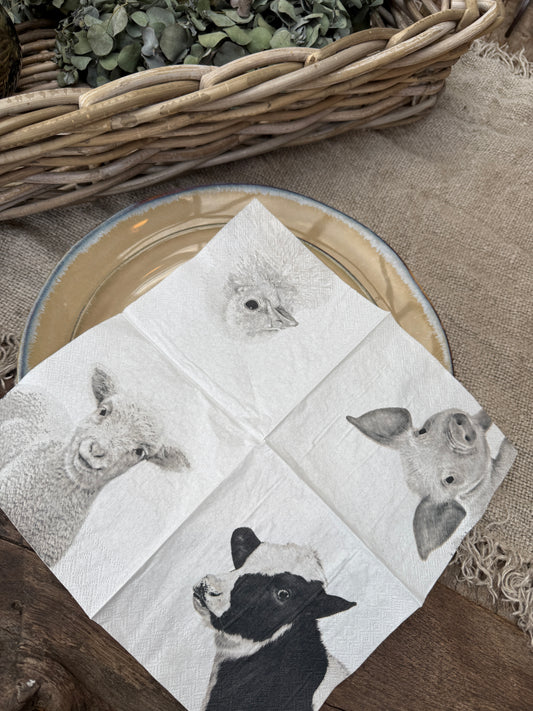 Paper Napkins – Farm Animals