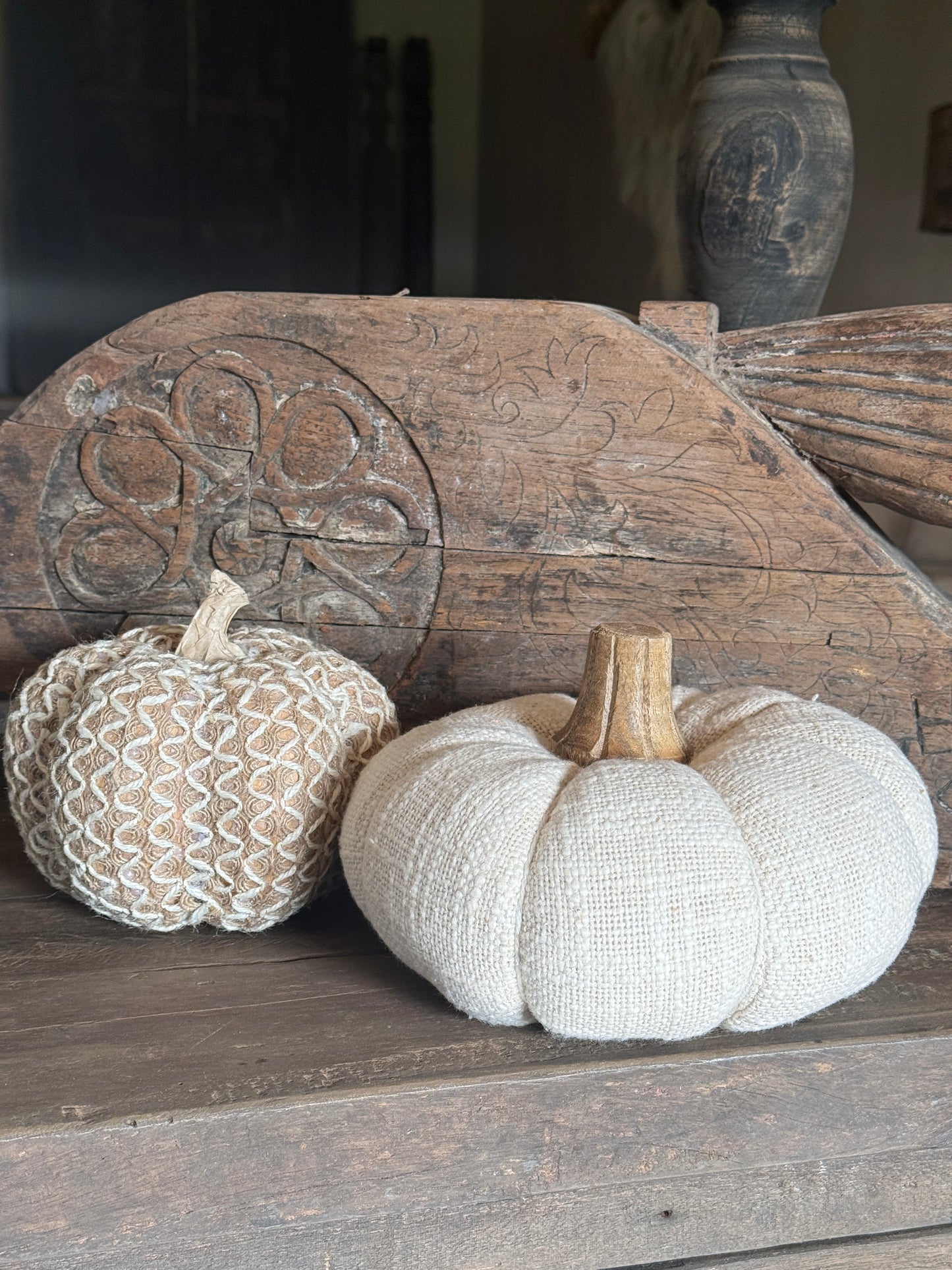 Stoffen pompoen naturel, effen en bewerkte stof