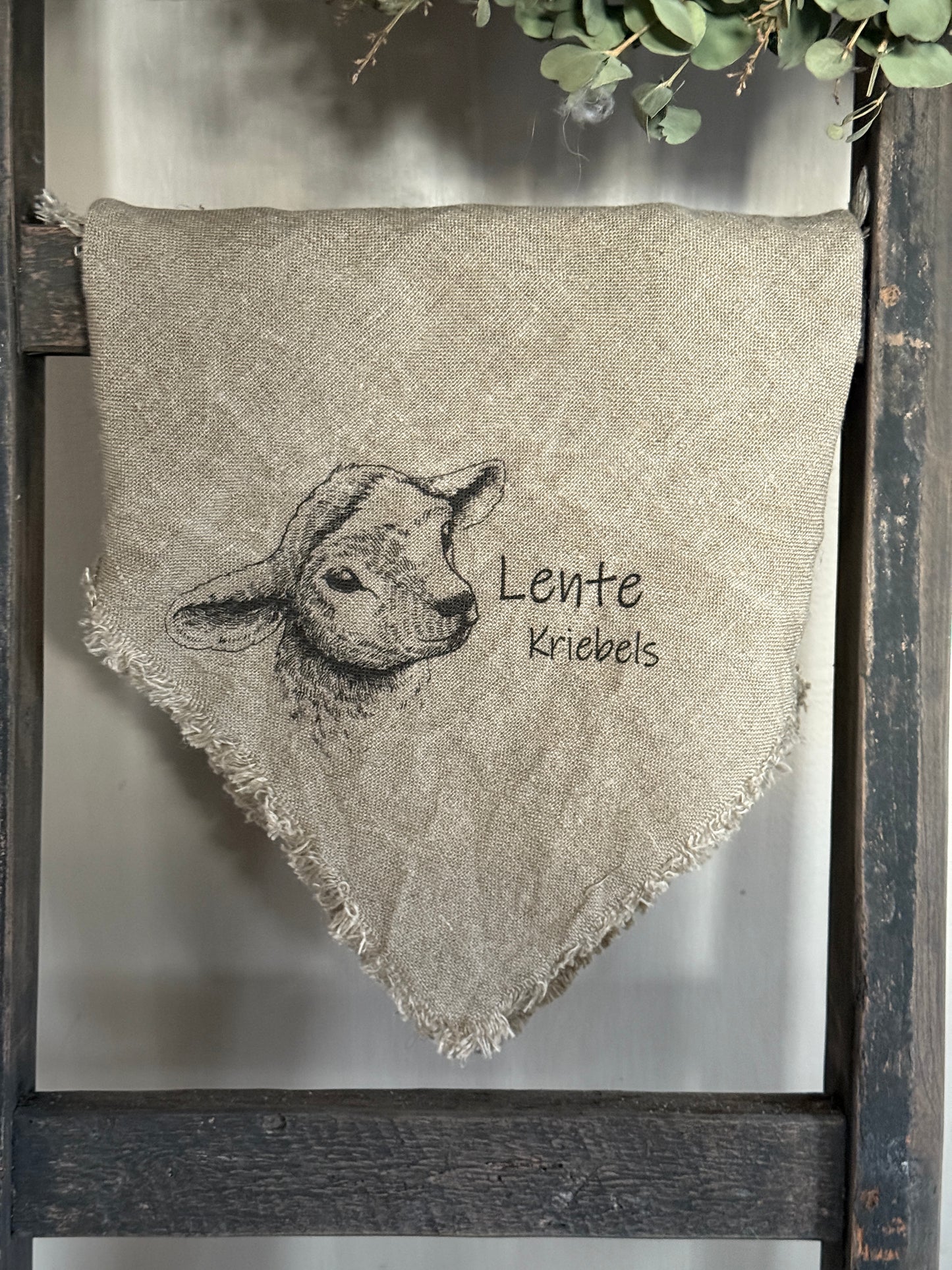 Shabby doek Lammetje schuin