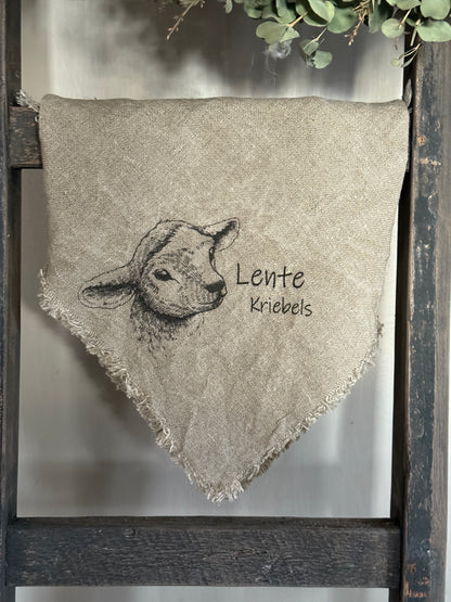 Shabby doek Lammetje schuin