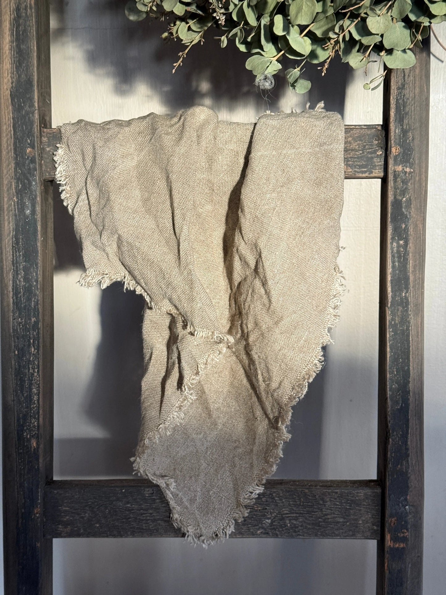 Shabby Stoff aus Rohleinen – Unbedruckt