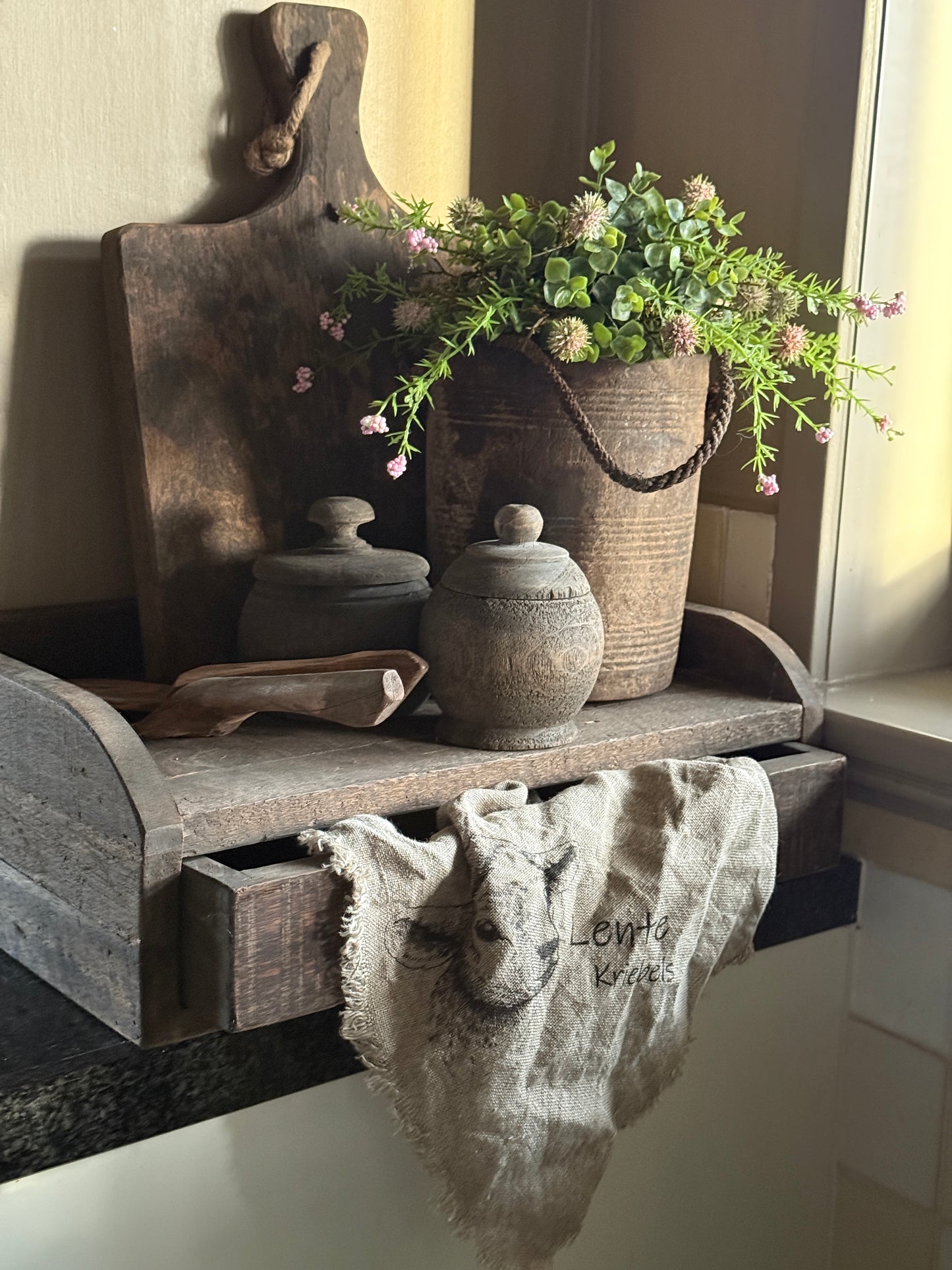 Shabby doek Lammetje schuin