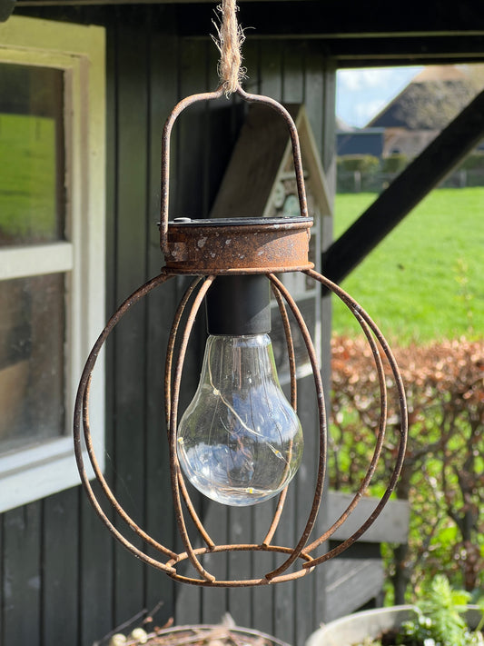 Hanglamp LED solar roest, bolvorm