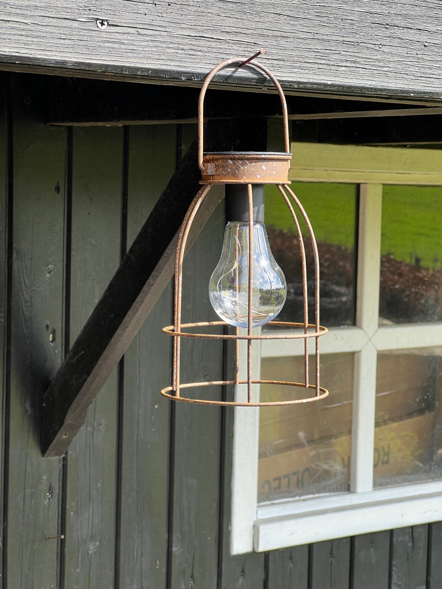 Hanglamp LED solar roest, boogvorm