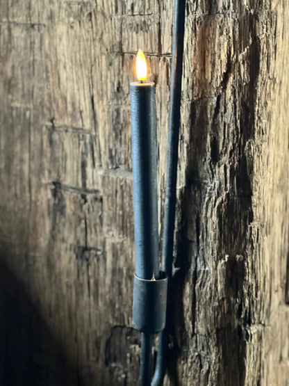Dinner candle LED 24 cm Black Countryfield. Set 2 pieces incl. remote control