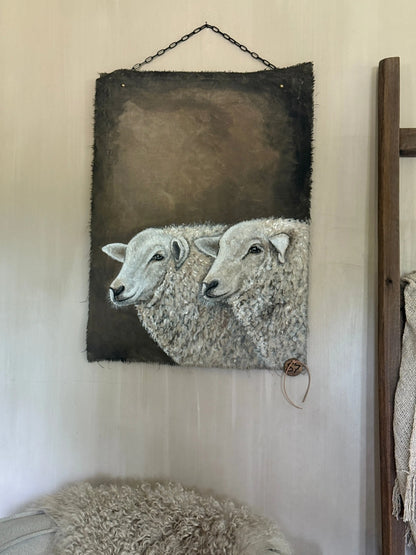 Kalkdoek "Schapen" – Handgeschilderd door San7