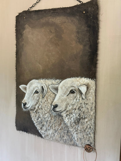 Kalkdoek "Schapen" – Handgeschilderd door San7