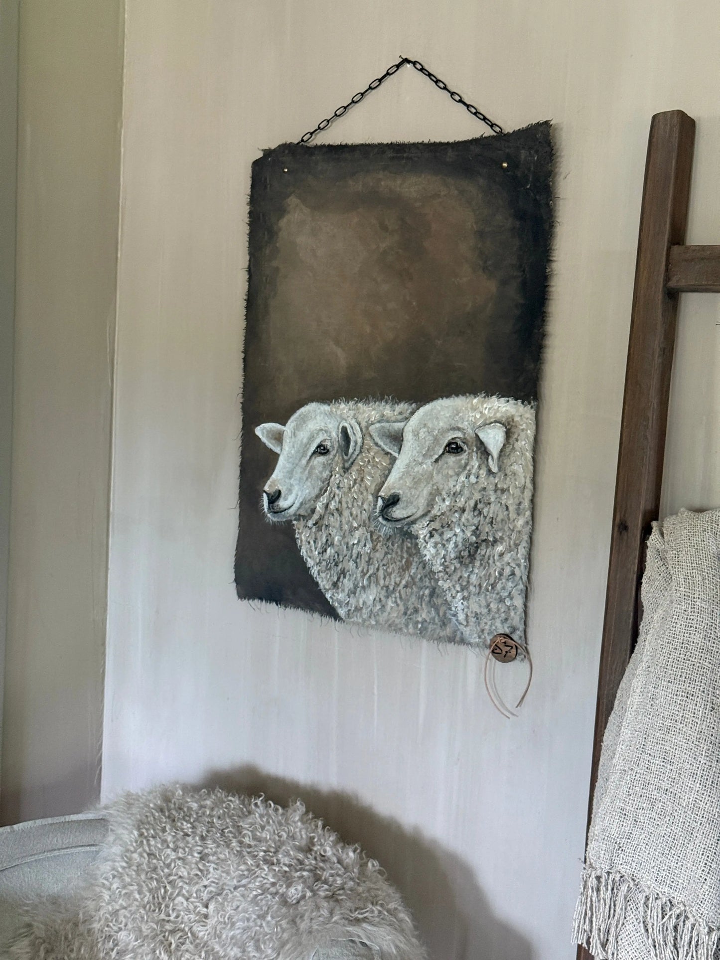 Kalkdoek "Schapen" – Handgeschilderd door San7