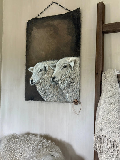 Kalkdoek "Schapen" – Handgeschilderd door San7