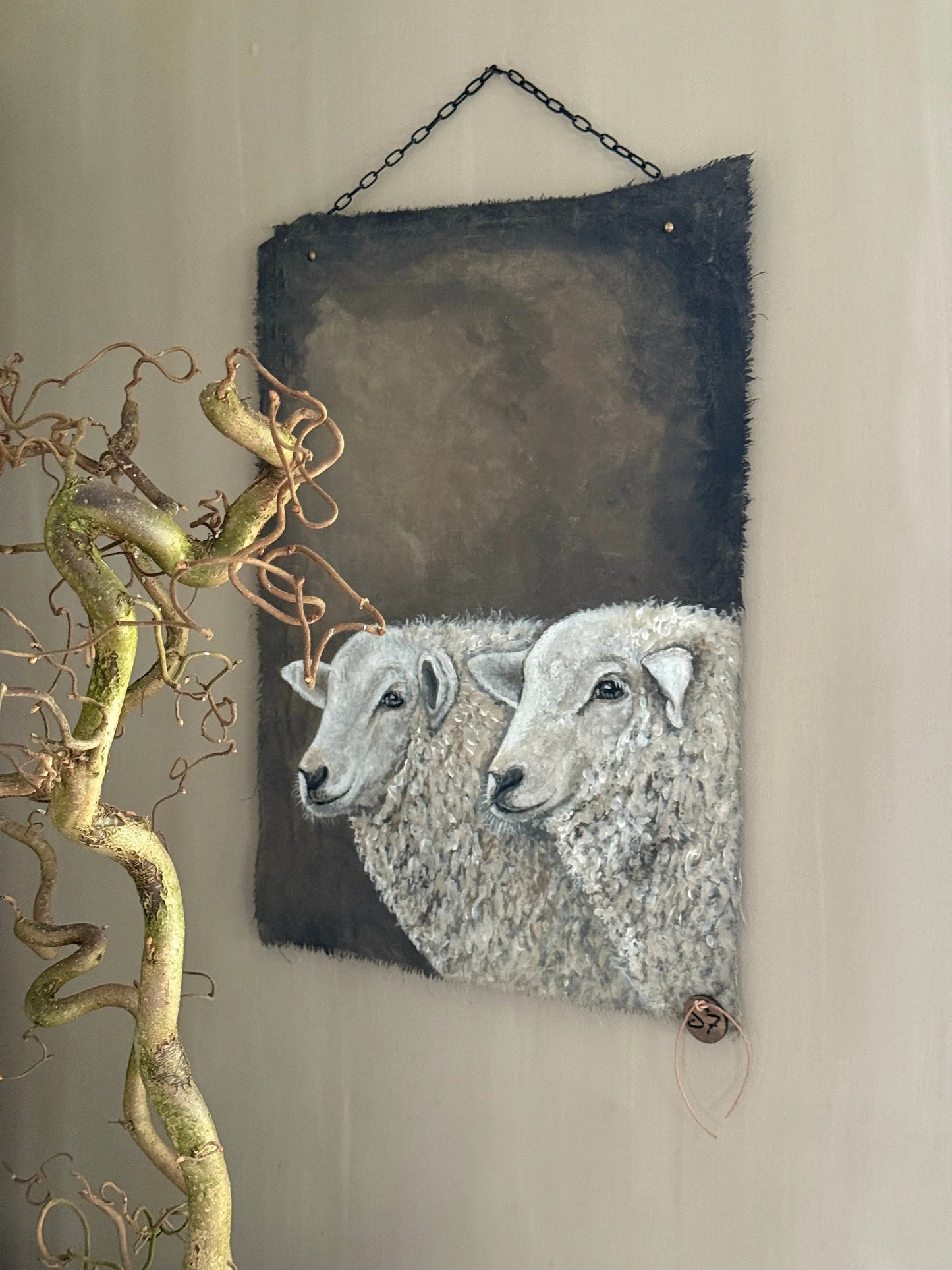 Kalkdoek "Schapen" – Handgeschilderd door San7