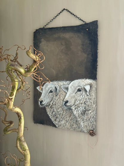 Kalkdoek "Schapen" – Handgeschilderd door San7