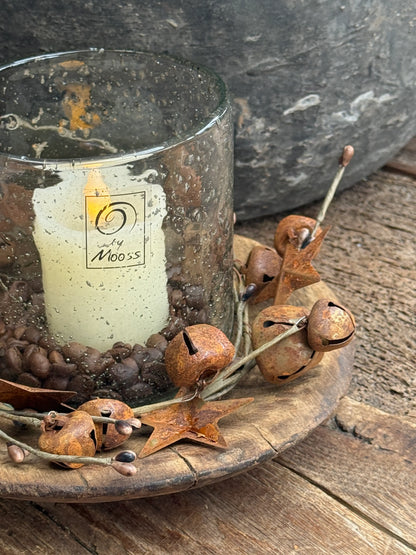 Geroest kransje met belletjes en sterretjes