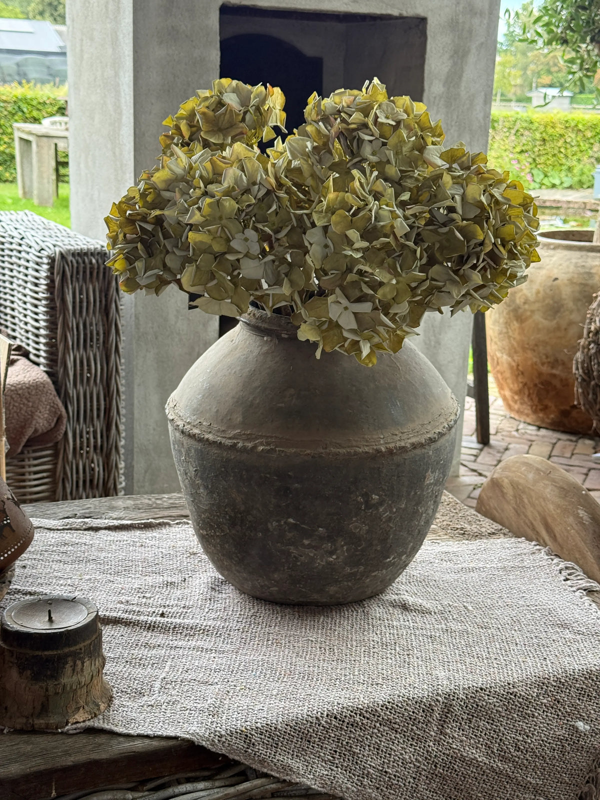 Kunst Hortensia groen – 60 cm