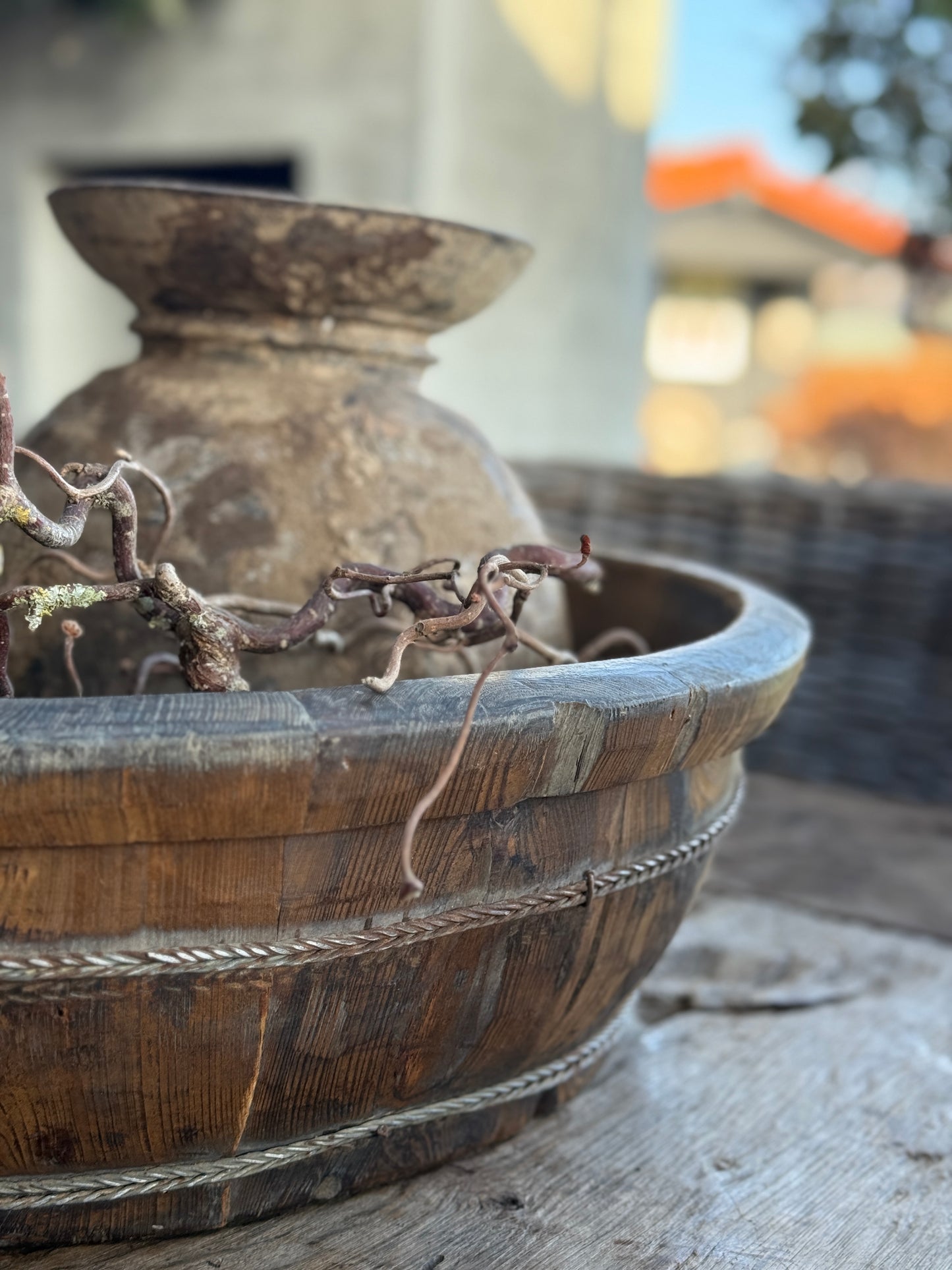 Oude Authentieke Olijfbak