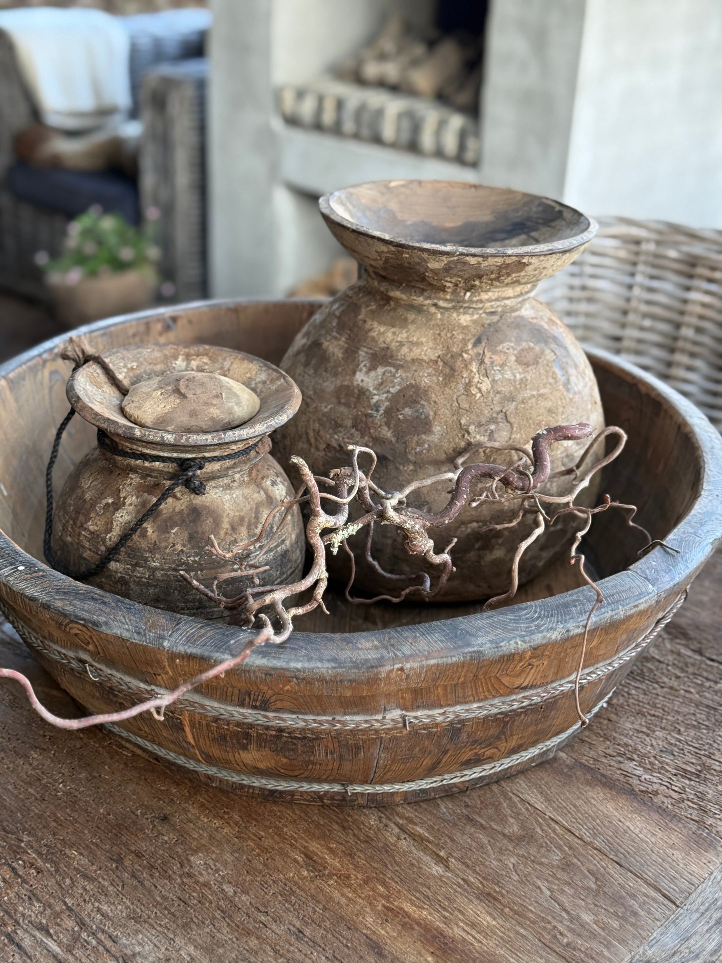 Oude Authentieke Olijfbak