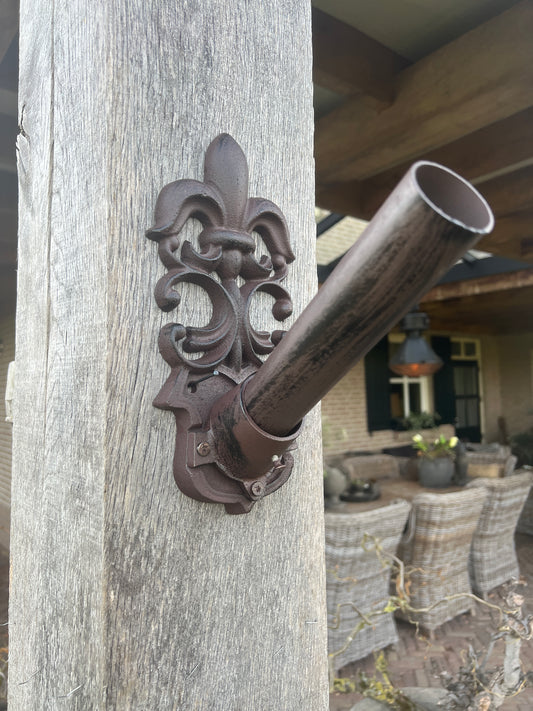 French lily flagpole holder