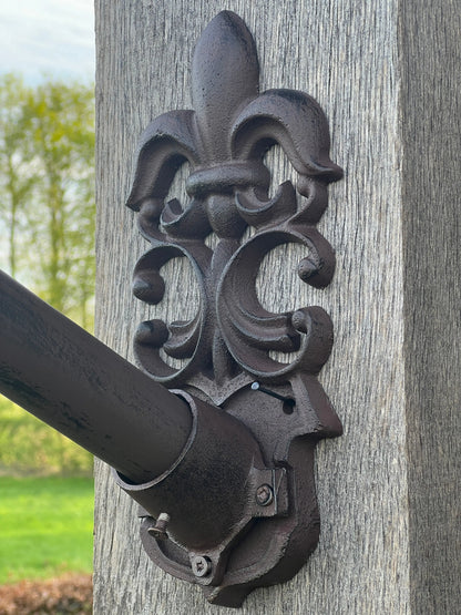 French lily flagpole holder